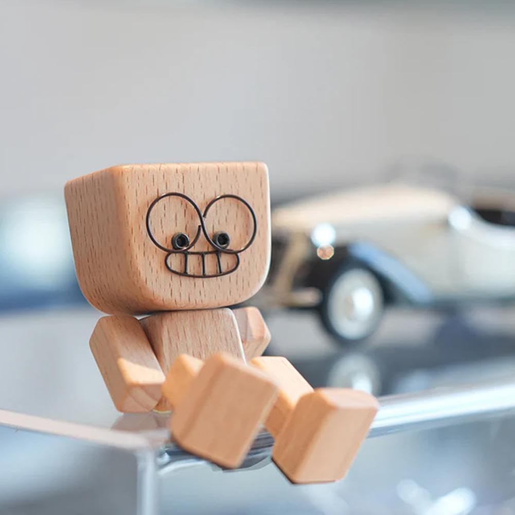 HappyTimber - Wooden Sway Figure with 12 Magnetic Emotions