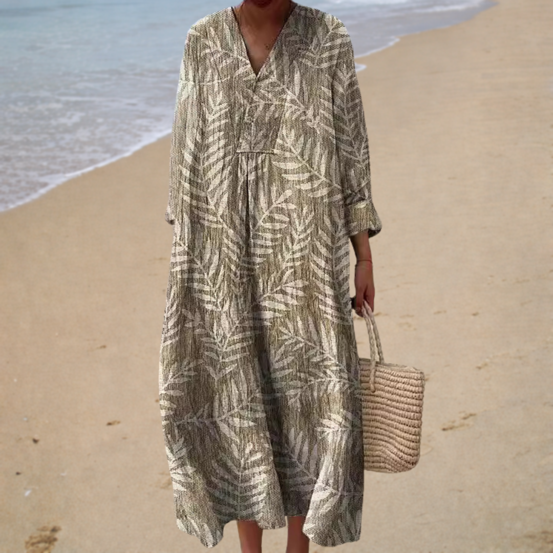 Léonie | Robe Longue Nature Élégante