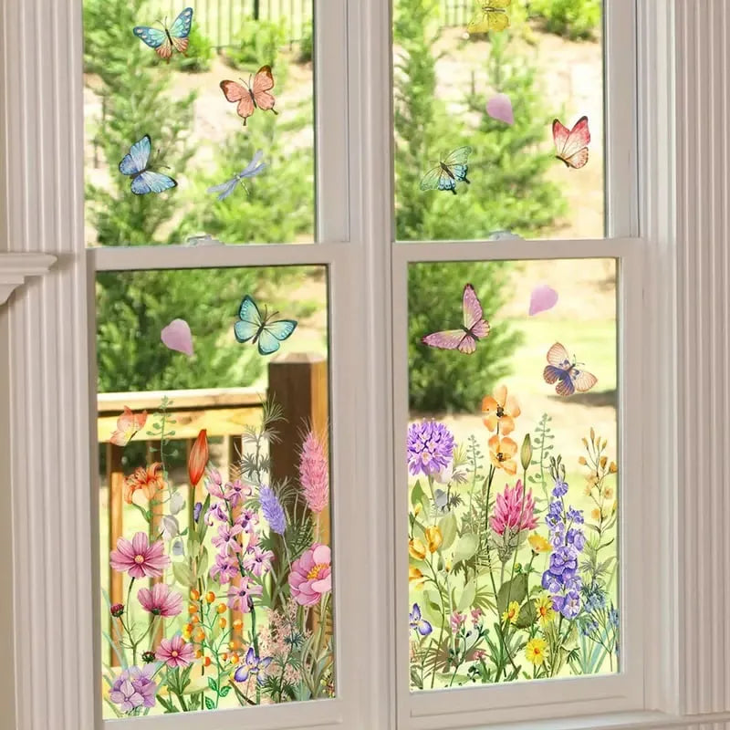 Florenza - Floral Window Stickers for a Spring Home Refresh (2+1 Free)