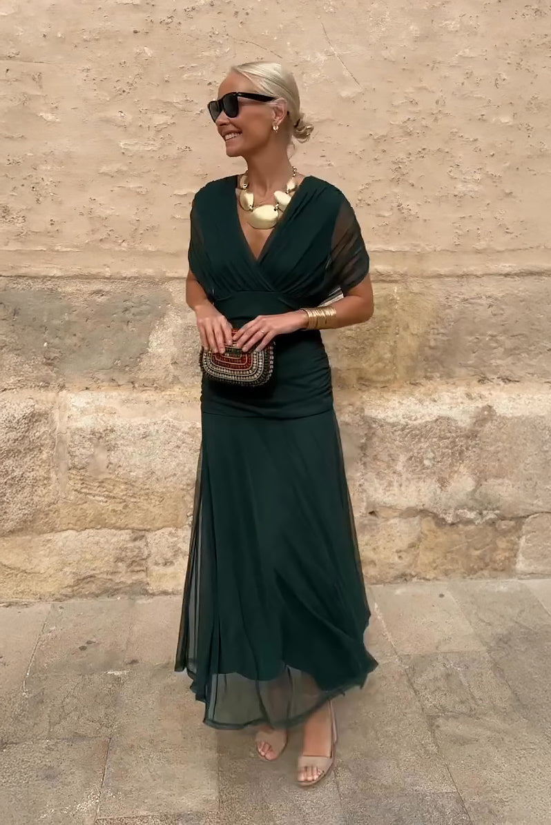 ANA | ELEGANT MAXI PLEAT DRESS