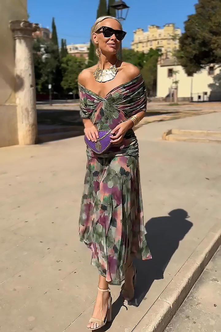 ANA | ELEGANT MAXI PLEAT DRESS