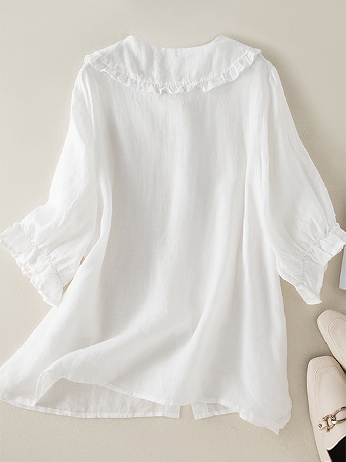 Kayla | Women Loose Fit Ruffle Collar Shirt