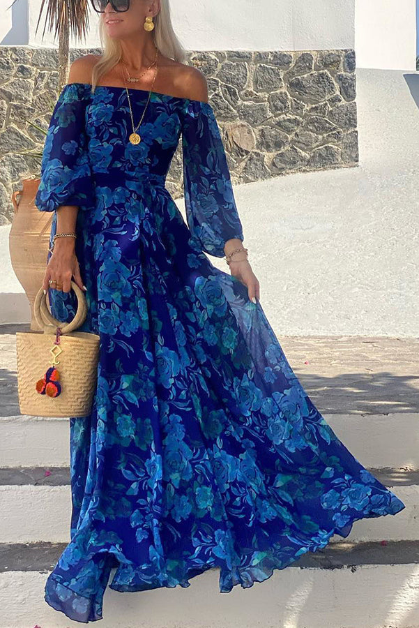 Francesca - Long floral off-the-shoulder dress