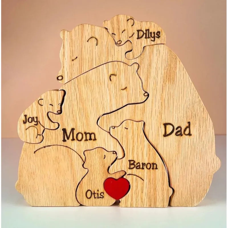 Cubunity – Personalized Wooden Bears Family Puzzle