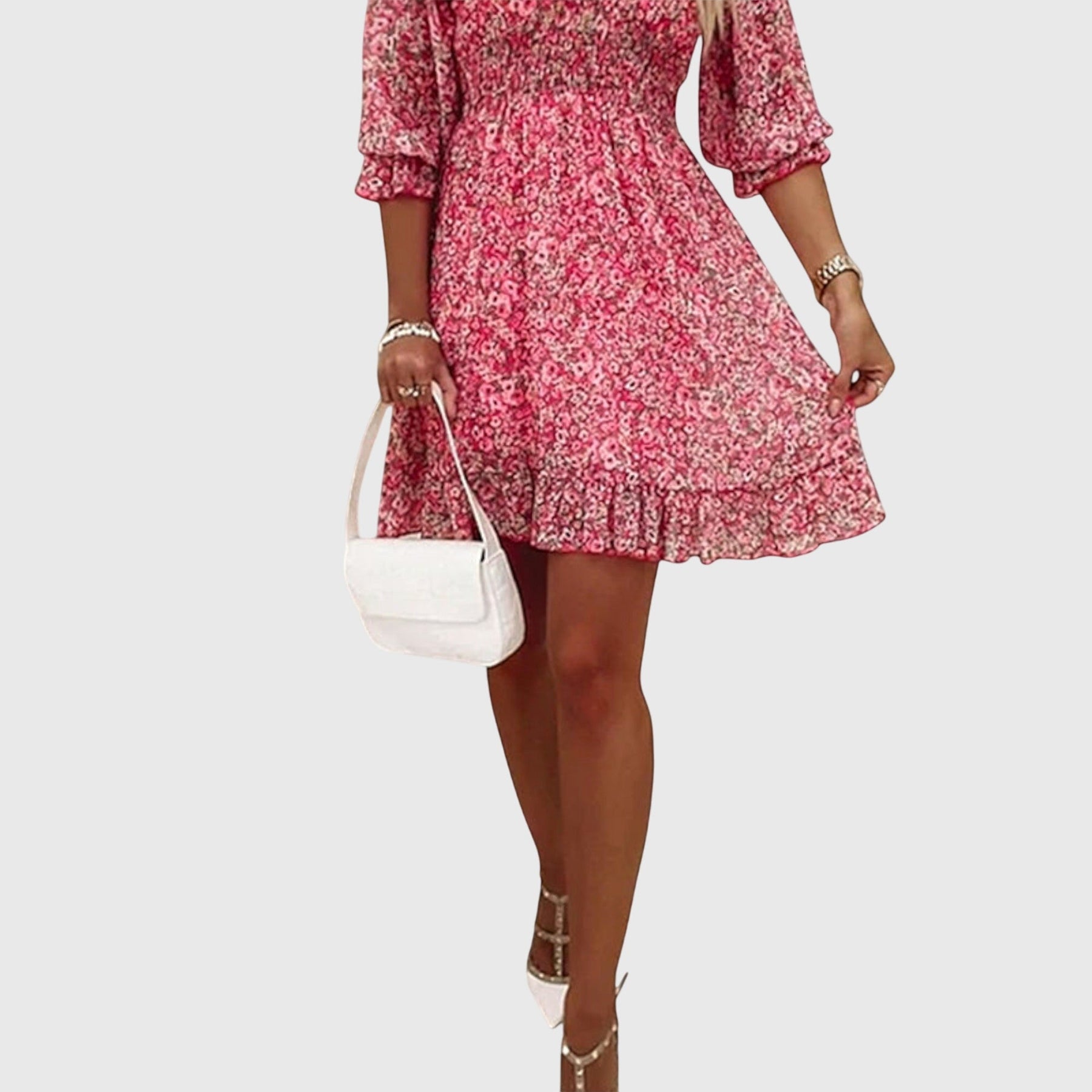 Elisa | Floral Dress with Puff Sleeves
