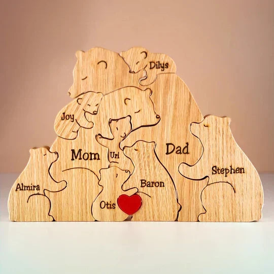 Cubunity – Personalized Wooden Bears Family Puzzle