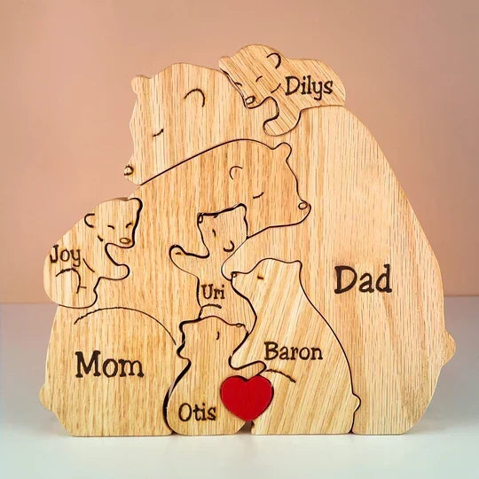 Cubunity – Personalized Wooden Bears Family Puzzle