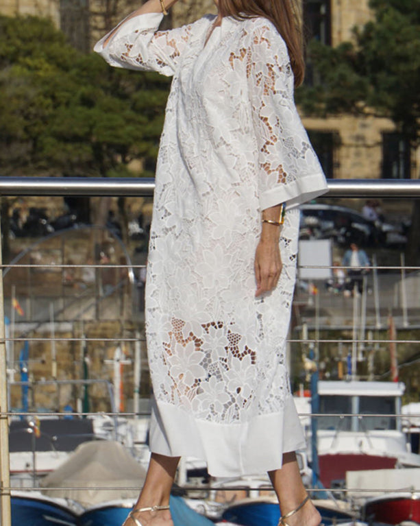 Grace™ - Modern Flowing Refined Lace Dress