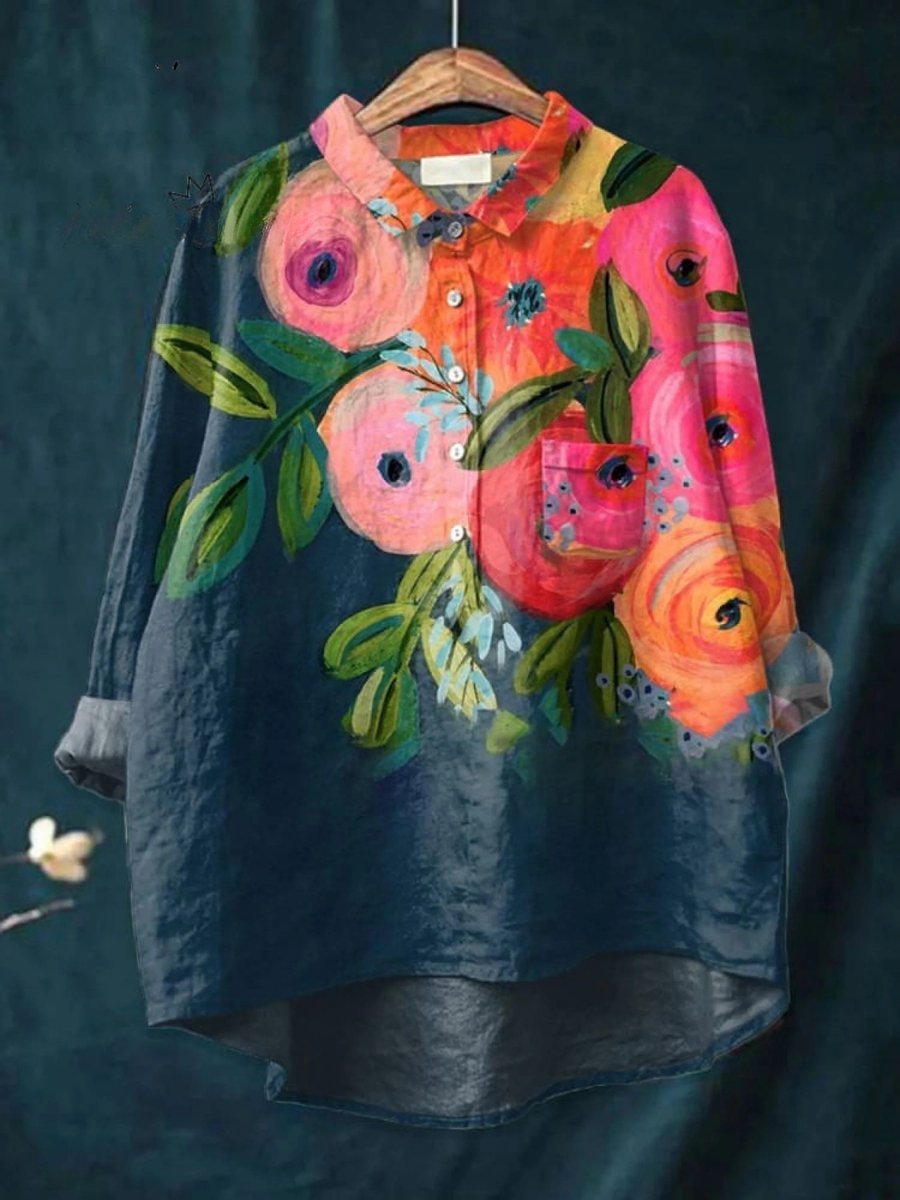 Paige | Women's Flower Art Print Casual Shirt