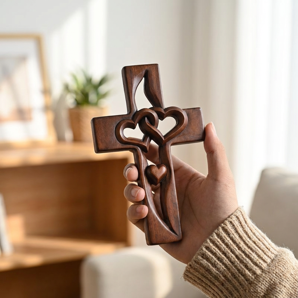 Everheart - Intertwined Heart Cross Wall Decor