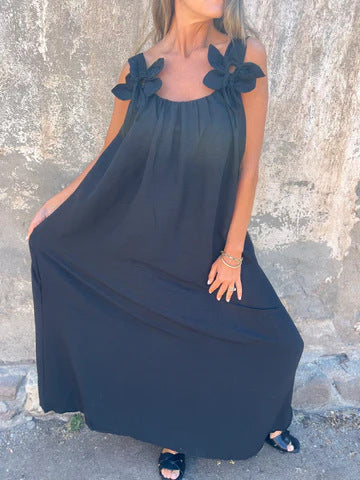 Floral Dress with U-Neckline - Timeless Elegance
