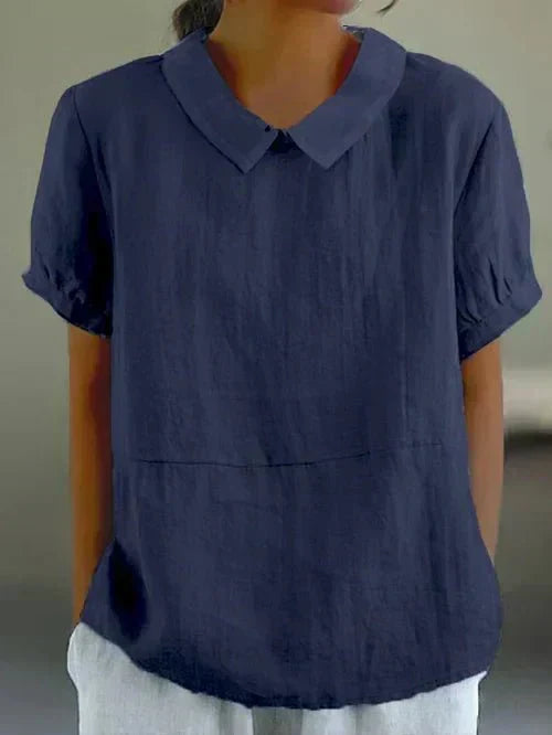 Fiona | Women’s Linen Peter Pan Collar Blouse