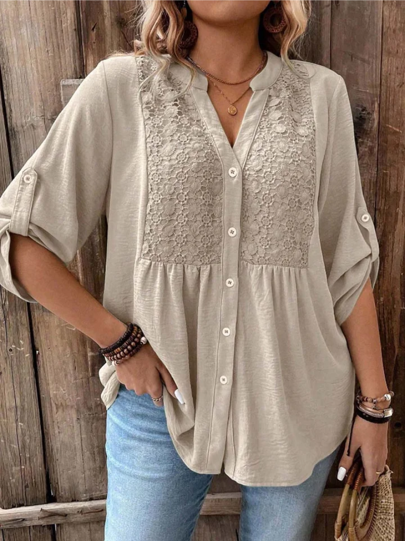 Noor™ |  Blouse with V-Neck and Buttons