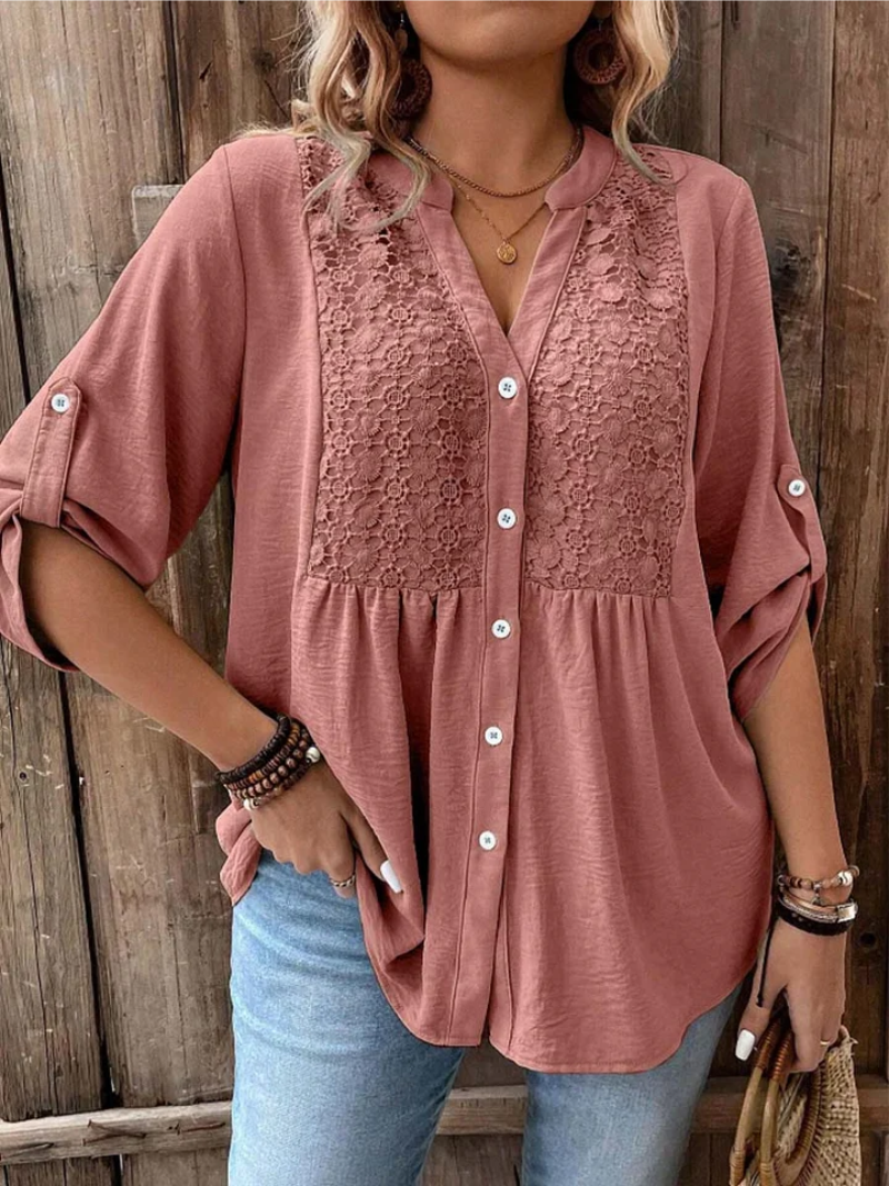 Noor™ |  Blouse with V-Neck and Buttons