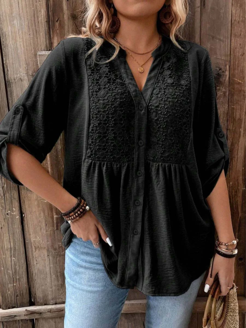 Noor™ |  Blouse with V-Neck and Buttons