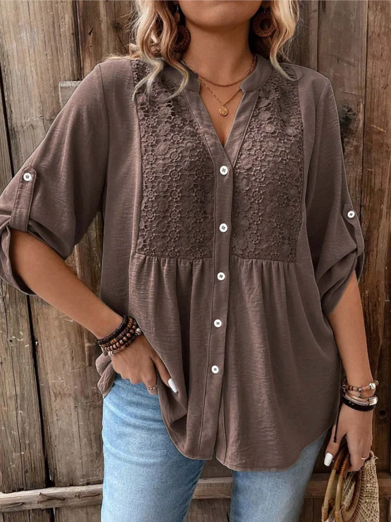 Noor™ |  Blouse with V-Neck and Buttons