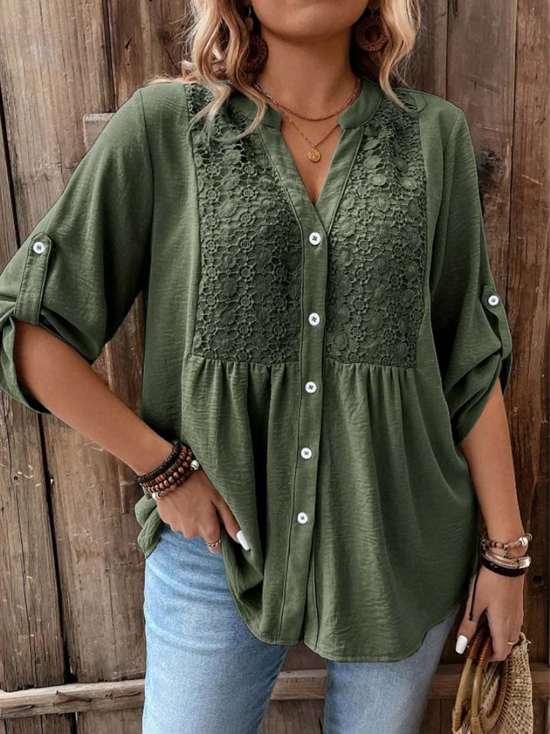 Noor™ |  Blouse with V-Neck and Buttons