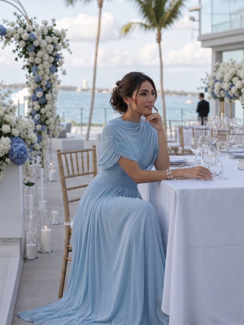 Thael | One Shoulder Draped Bodice Maxi Dress