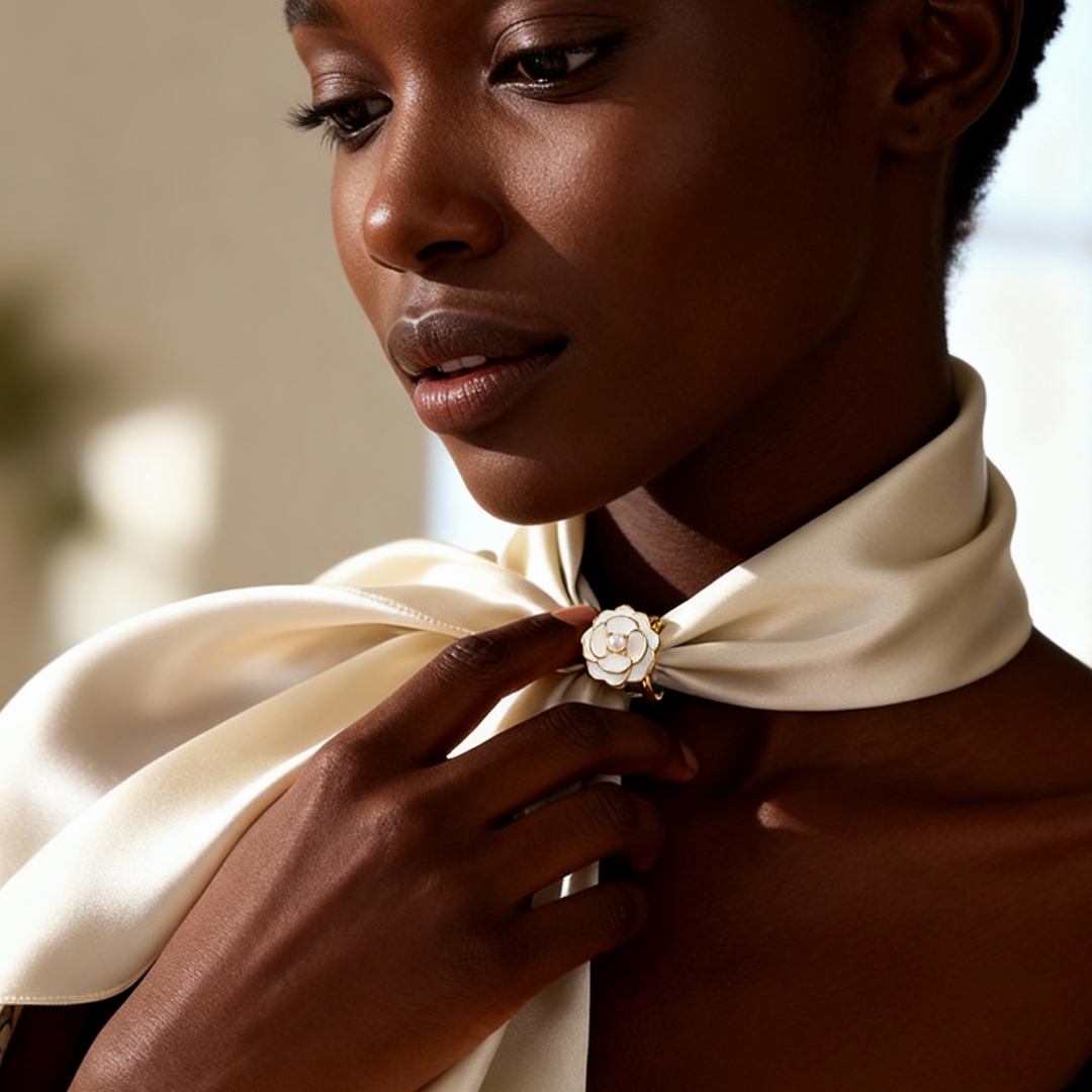 Camellune – Crystal Flower Scarf Buckle