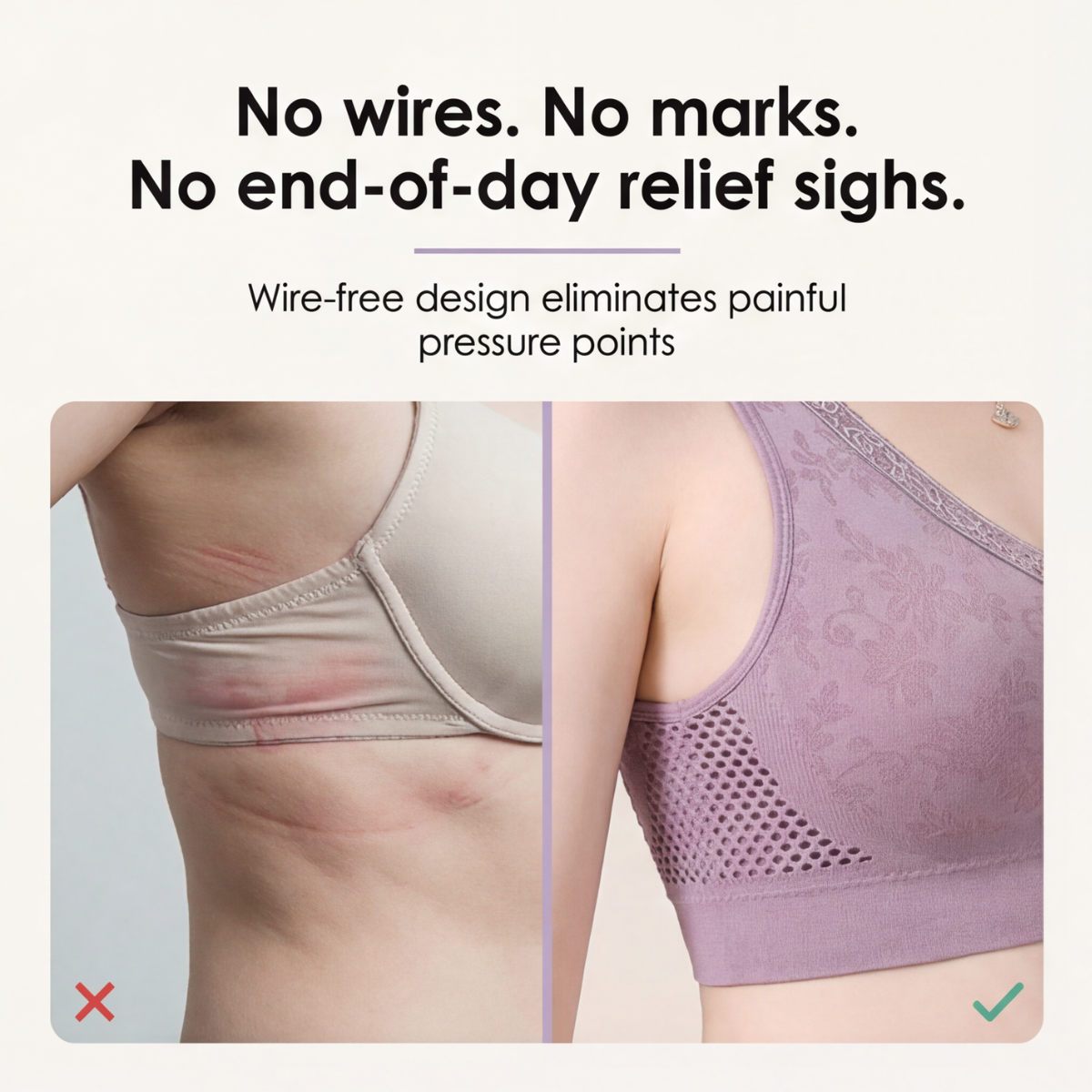 Aireya – Women's Wireless Cotton Comfort Bra with Breathable Mesh