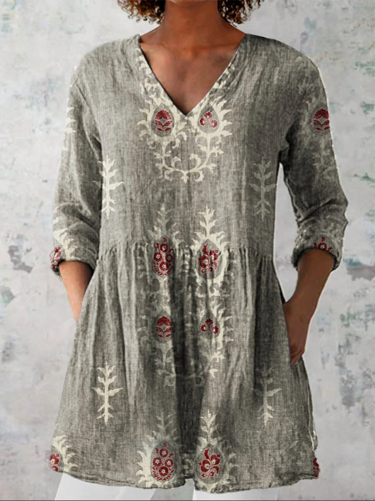 Maeve | V-Neck Long Sleeve Shirt
