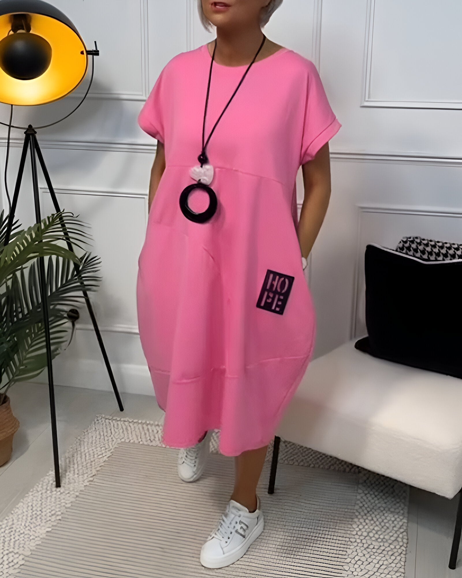 Bessie – Comfy Midi Shirt Dress