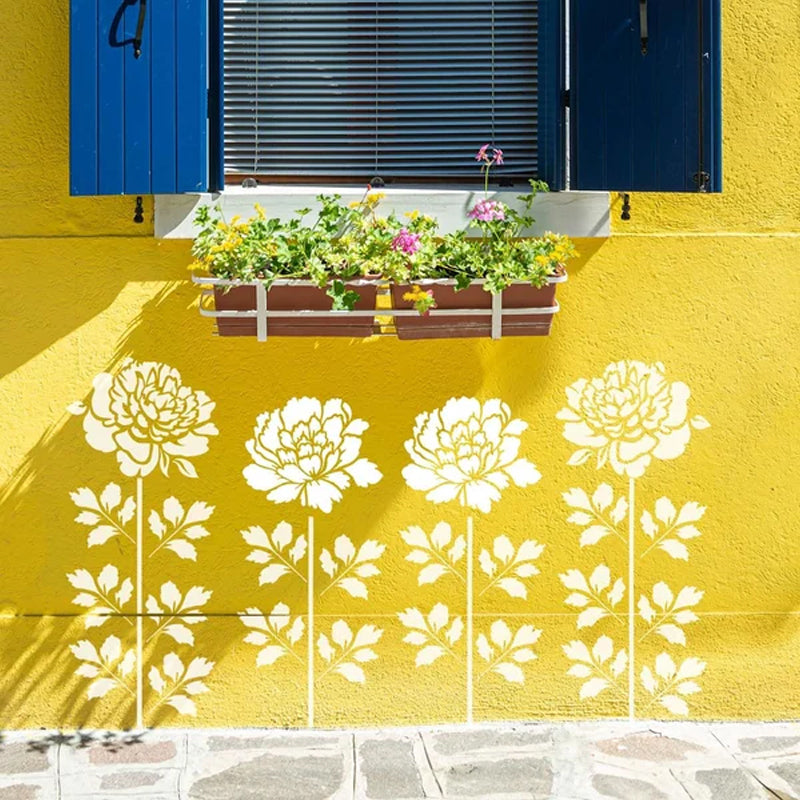 Florenza - Large Flower Stencils for Garden & Home Decor