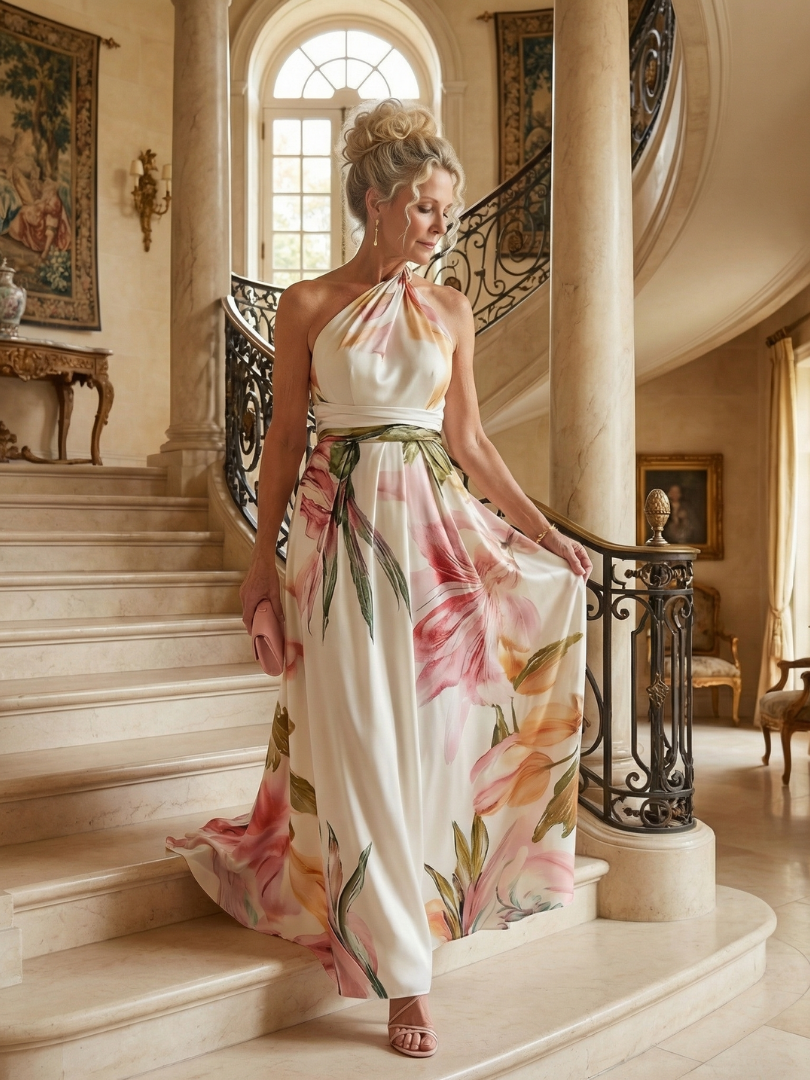 Amiel | Lightweight Floral Maxi Dress - American Cut Sleeveless