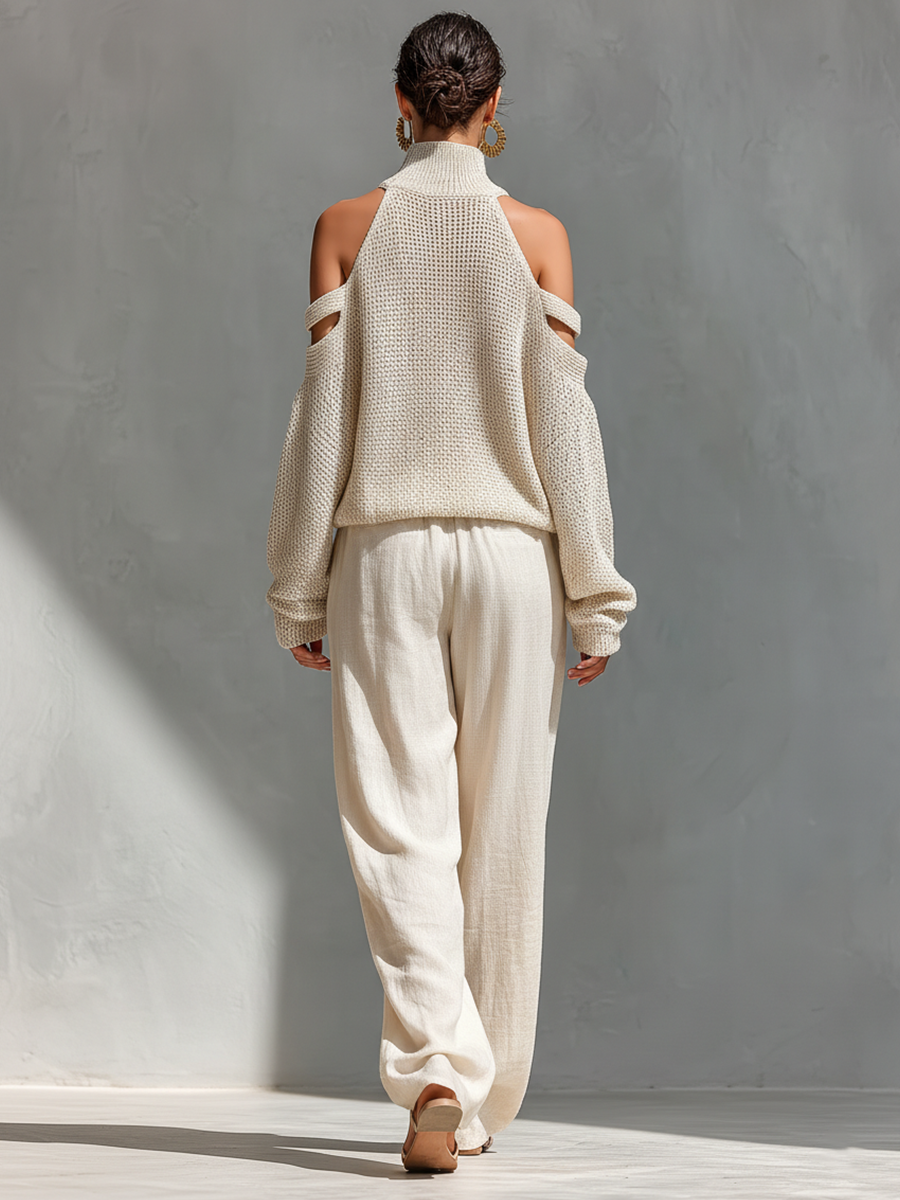 Eleanor | Knit Set with Wide Pants