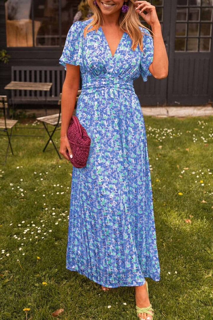 Evelyn Elegant Long Dress with V-Neck