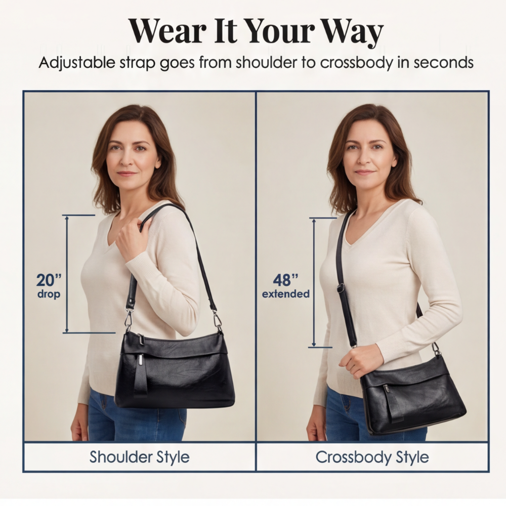 Carria - Soft Leather Crossbody With 3 Compartments