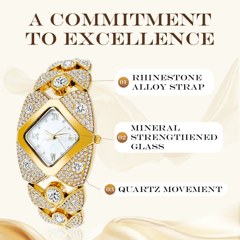 Lucelina - Elegant Vintage-Style Stone Watch for Women