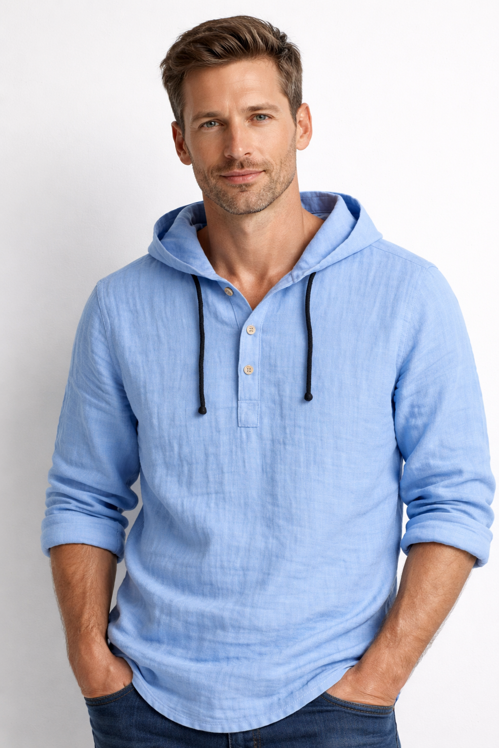 Mountain™ | Casual Linen Hooded Shirt