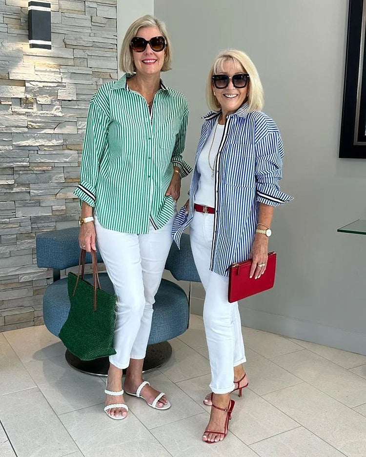 Jasmine | Women’s Classic Striped Button Shirt