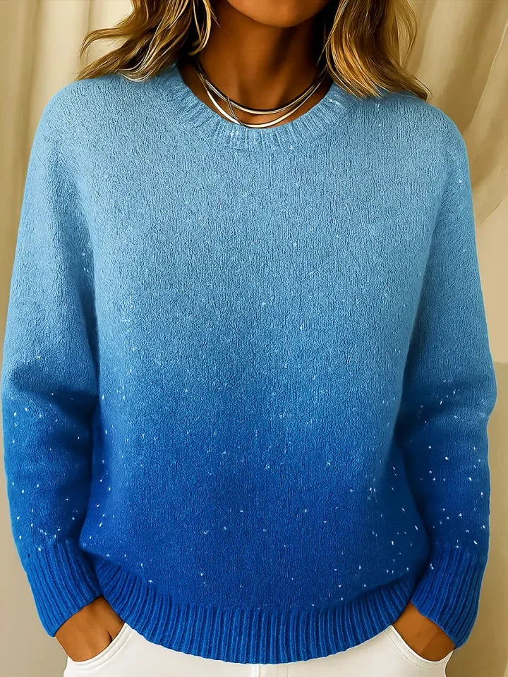 Izabell - Elegant Sparkle Gradient Knit Top