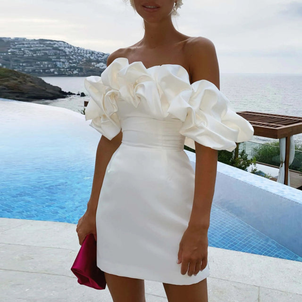 Charlotte | Women’s Wedding Guest Ruffle Mini Dress