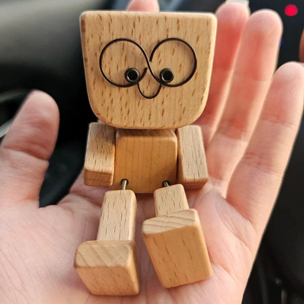 HappyTimber - Wooden Sway Figure with 12 Magnetic Emotions