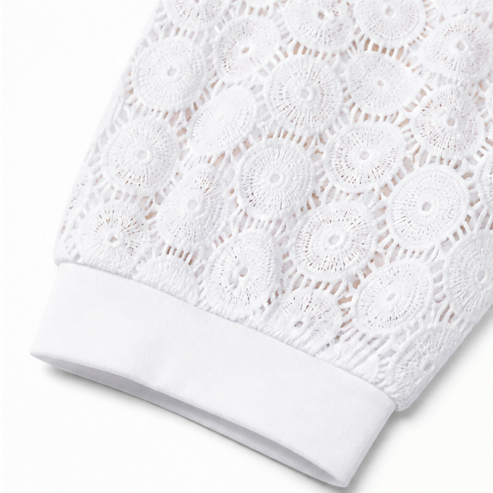Lumeya – Crochet Lace Sleeve V-Neck Top