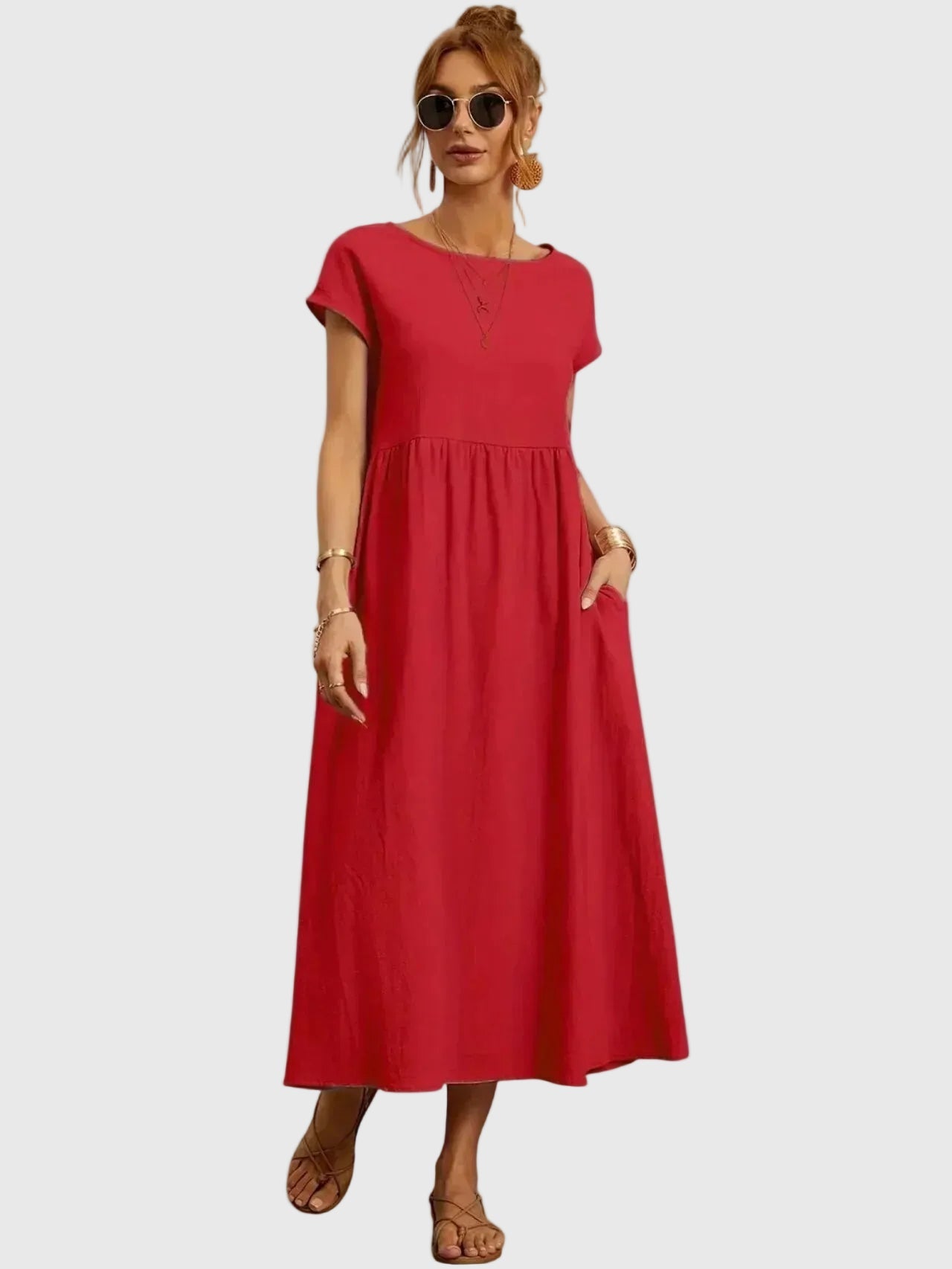 Giselle | Casual Midi Dress with Pockets