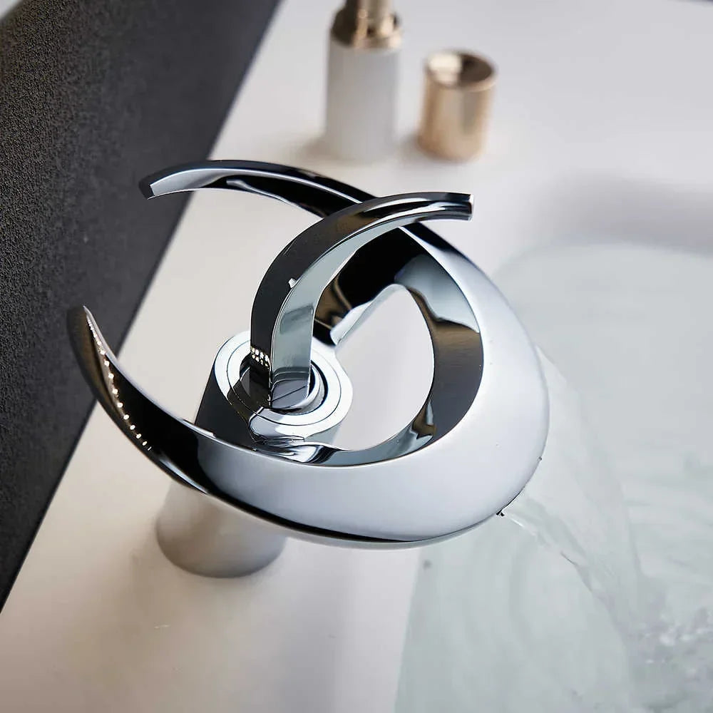 Copperflow – Waterfall Bathroom Faucet, Single Hole