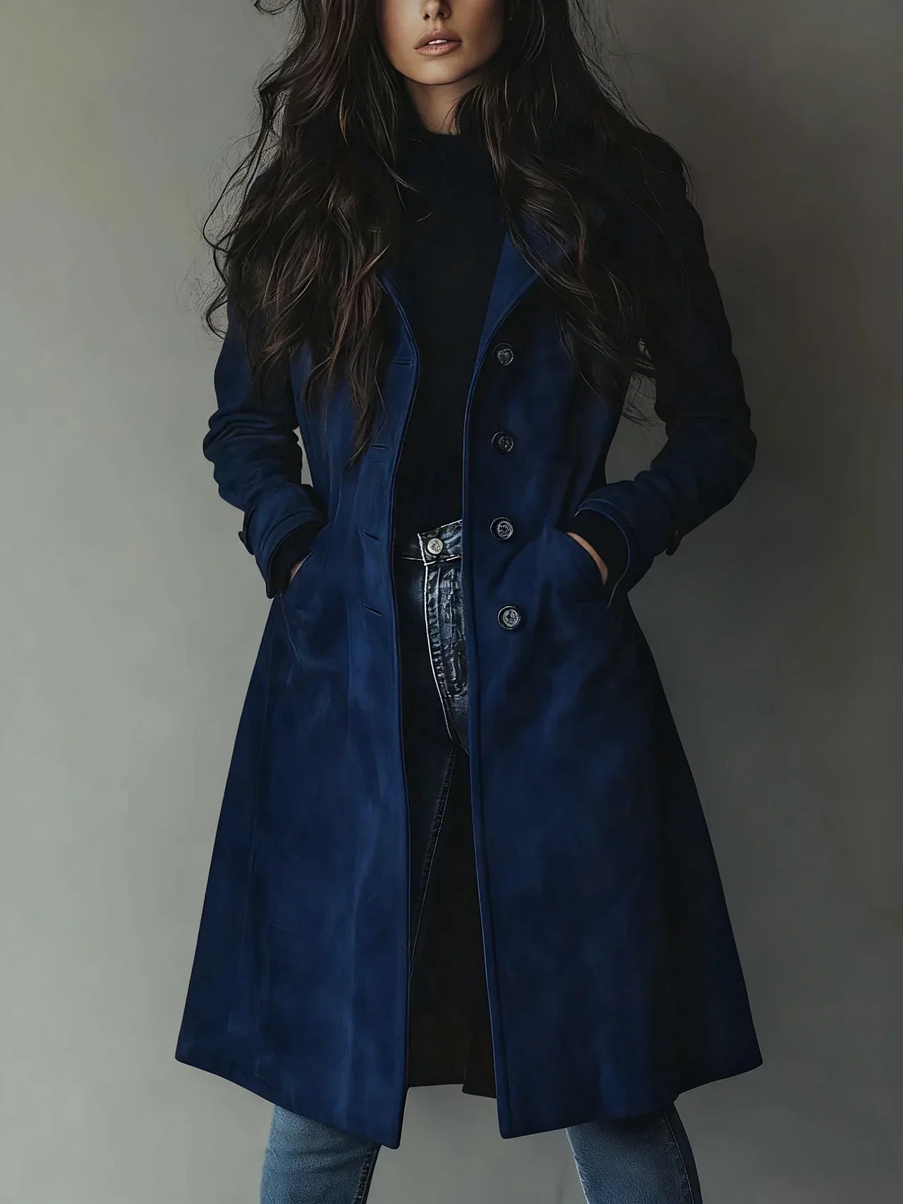 Vintage Faux Suede Trench Coat