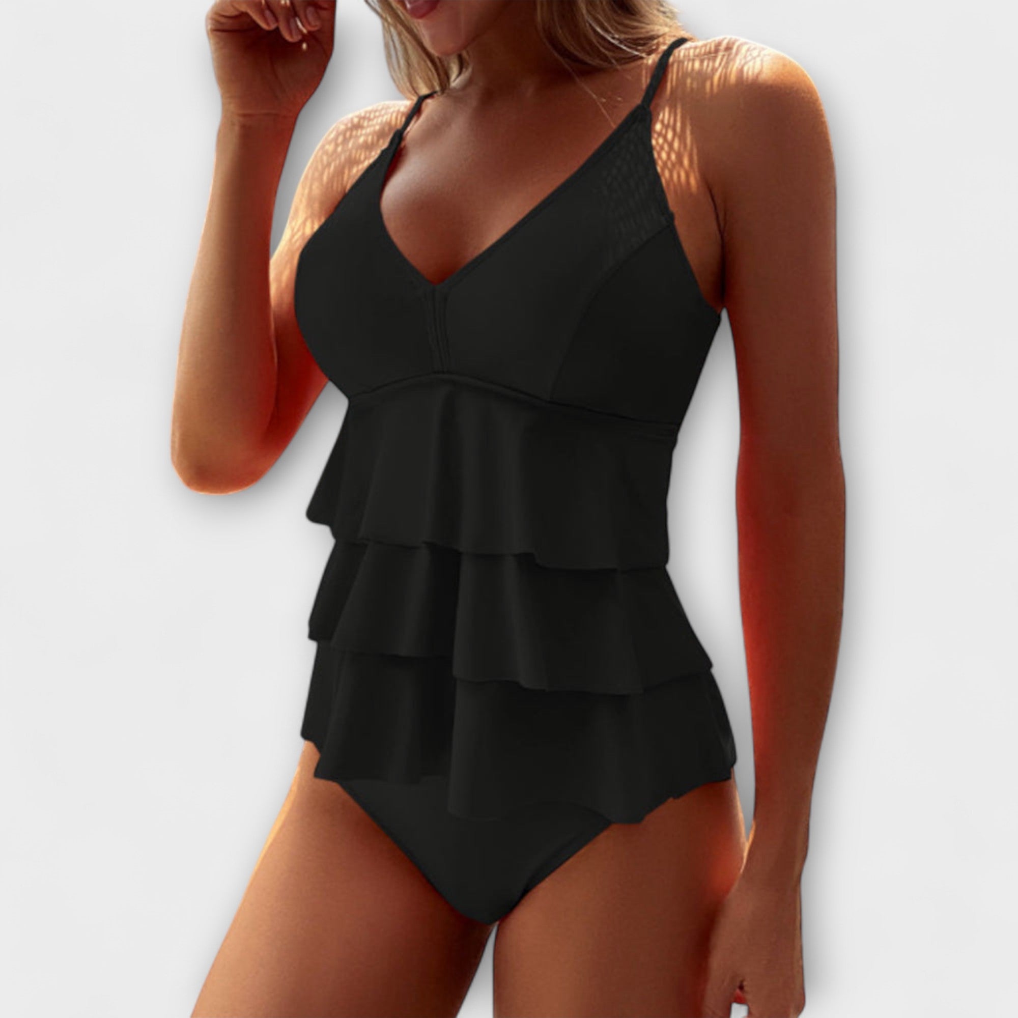 Taylor | Women’s Ruffle Tiered V-Neck Swimsuit