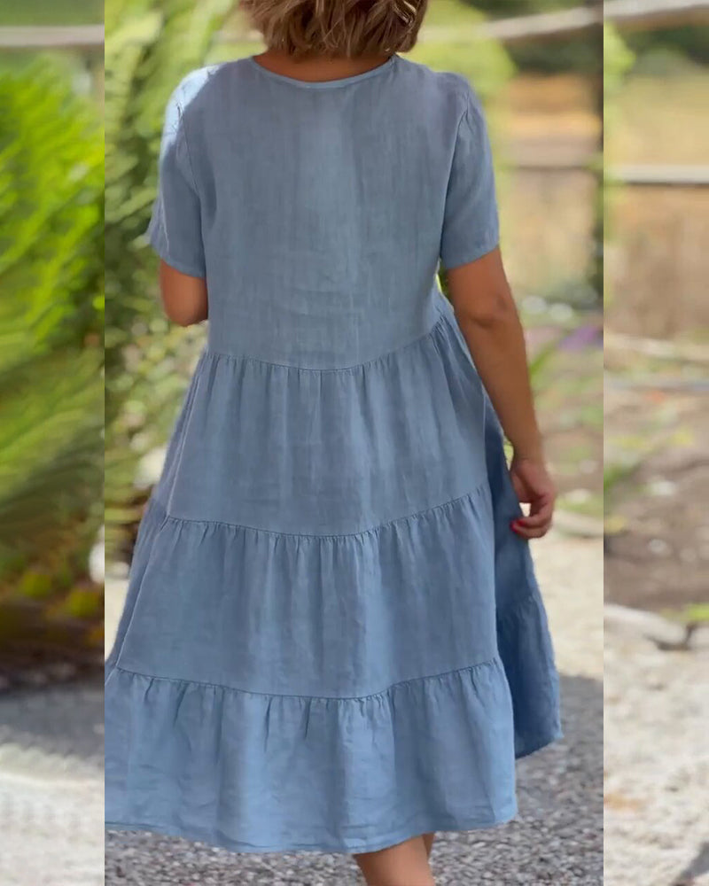 Samantha | Breezy V-Neck Dress with Pockets