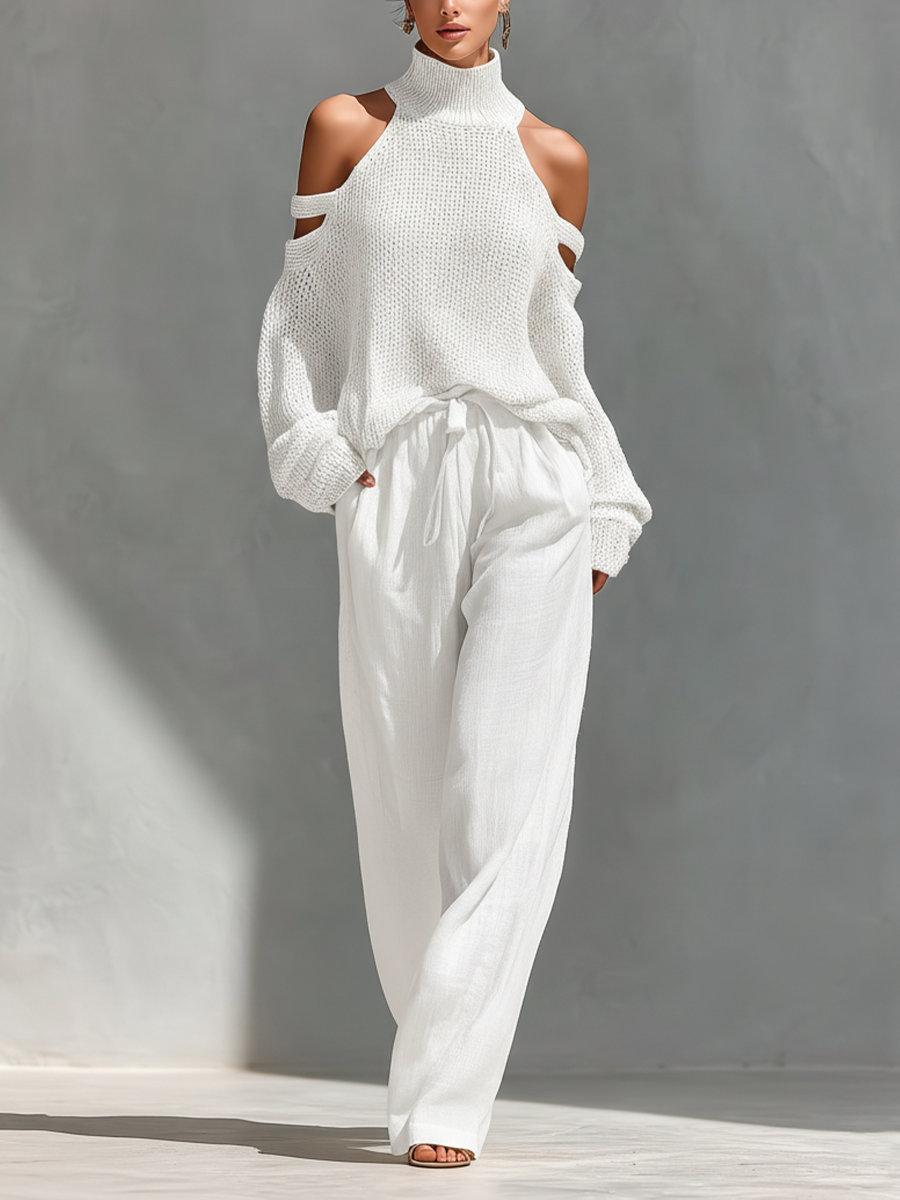 Eleanor | Knit Set with Wide Pants