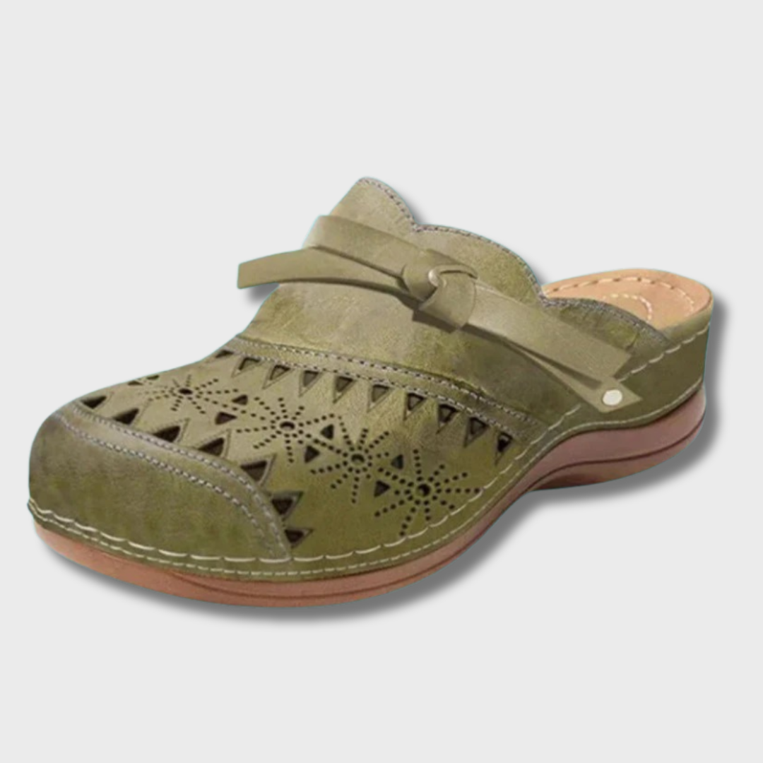 Nicolina™ | Orthopedic Bow Hollow-Out Flat Mules