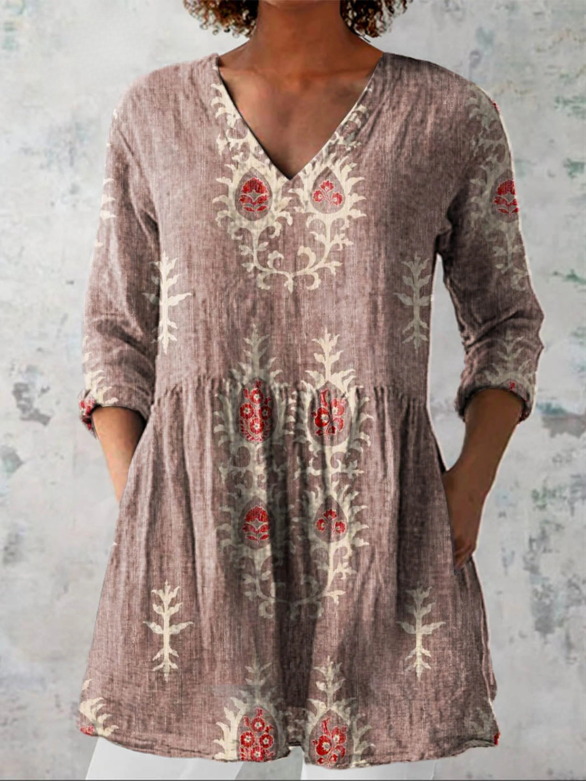 Maeve | V-Neck Long Sleeve Shirt