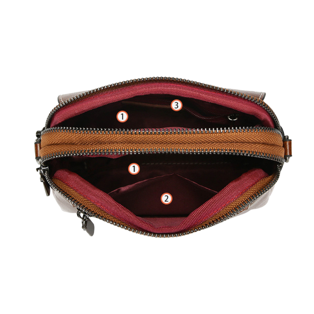 Bellana – Glossy Genuine Leather Shoulder Bag for Women