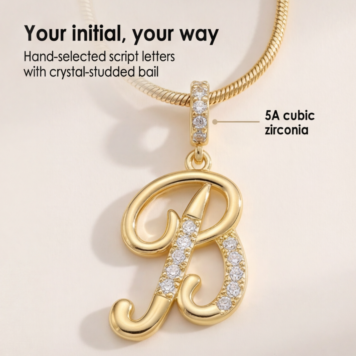 LUMARA – 3-Layer Initial Necklace with Pink Heart Zircon