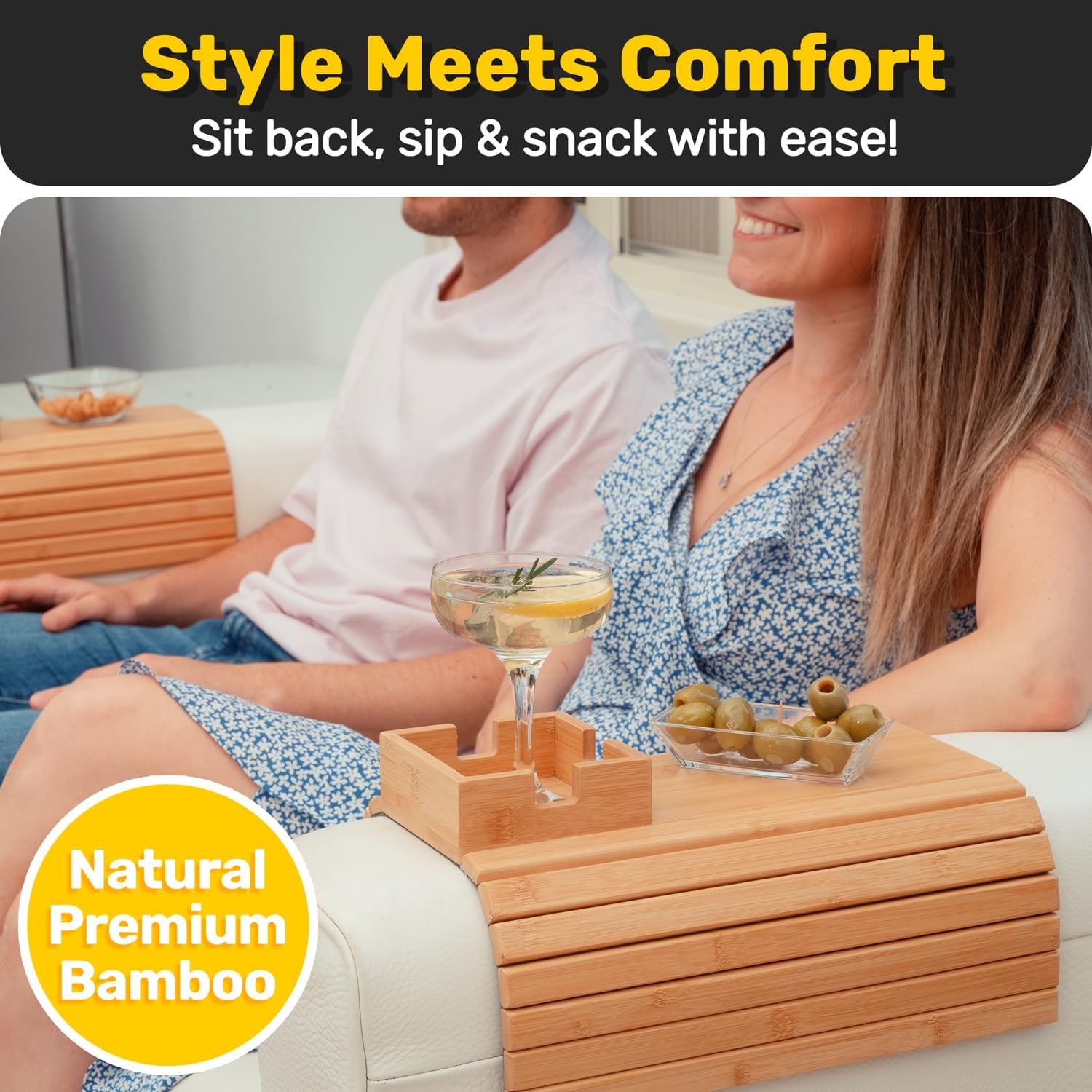 Armoni - Bamboo Couch Cup Holder