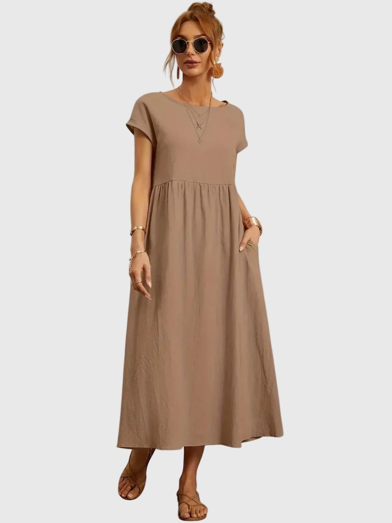 Giselle | Casual Midi Dress with Pockets